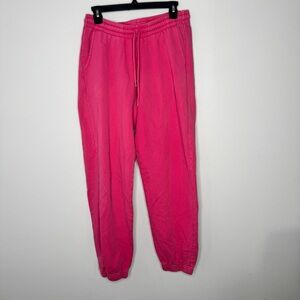 colorful standard sweatpants in hot pink size large